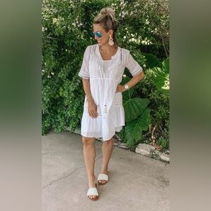 KNOX ROSE WHITE DRESS / COVERUP ……..053